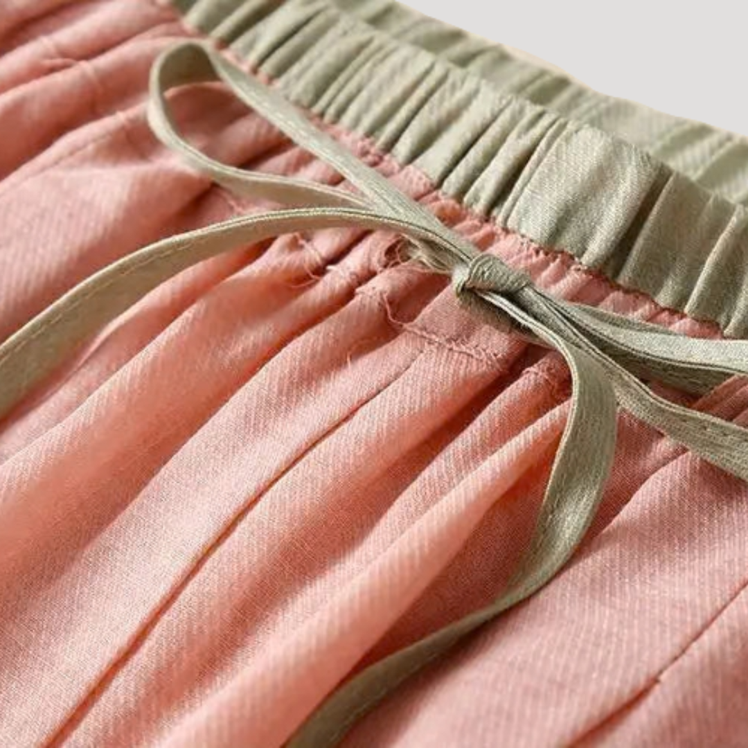Women’s Linen Wide Leg Drawstring Trousers