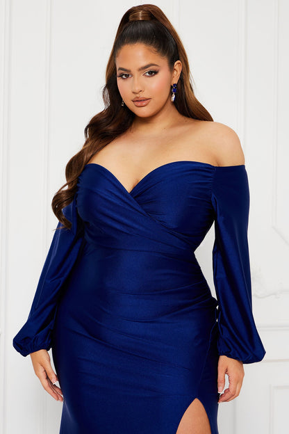 Denise Off-Shoulder Maxi Dress - Navy