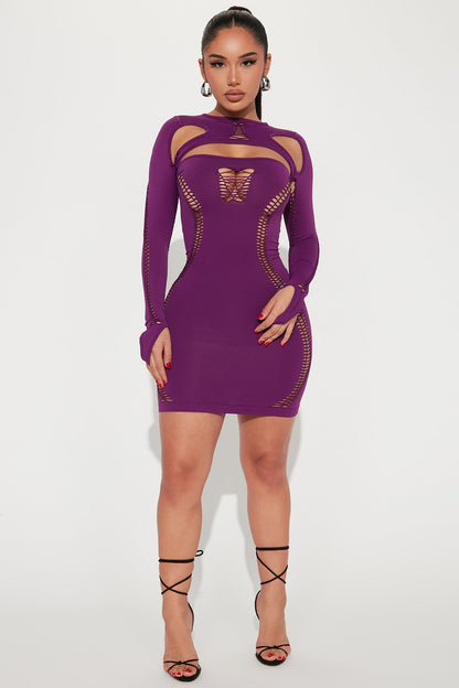 Mini Dress Without Seams - Violet