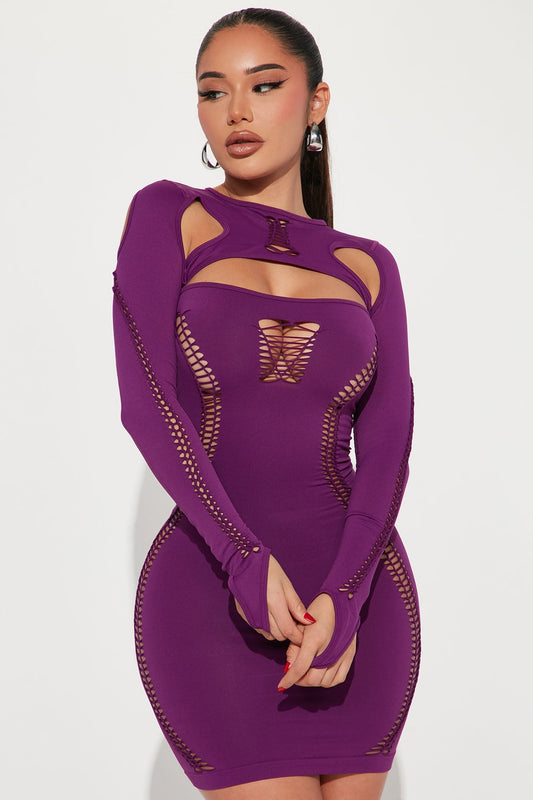 Mini Dress Without Seams - Violet