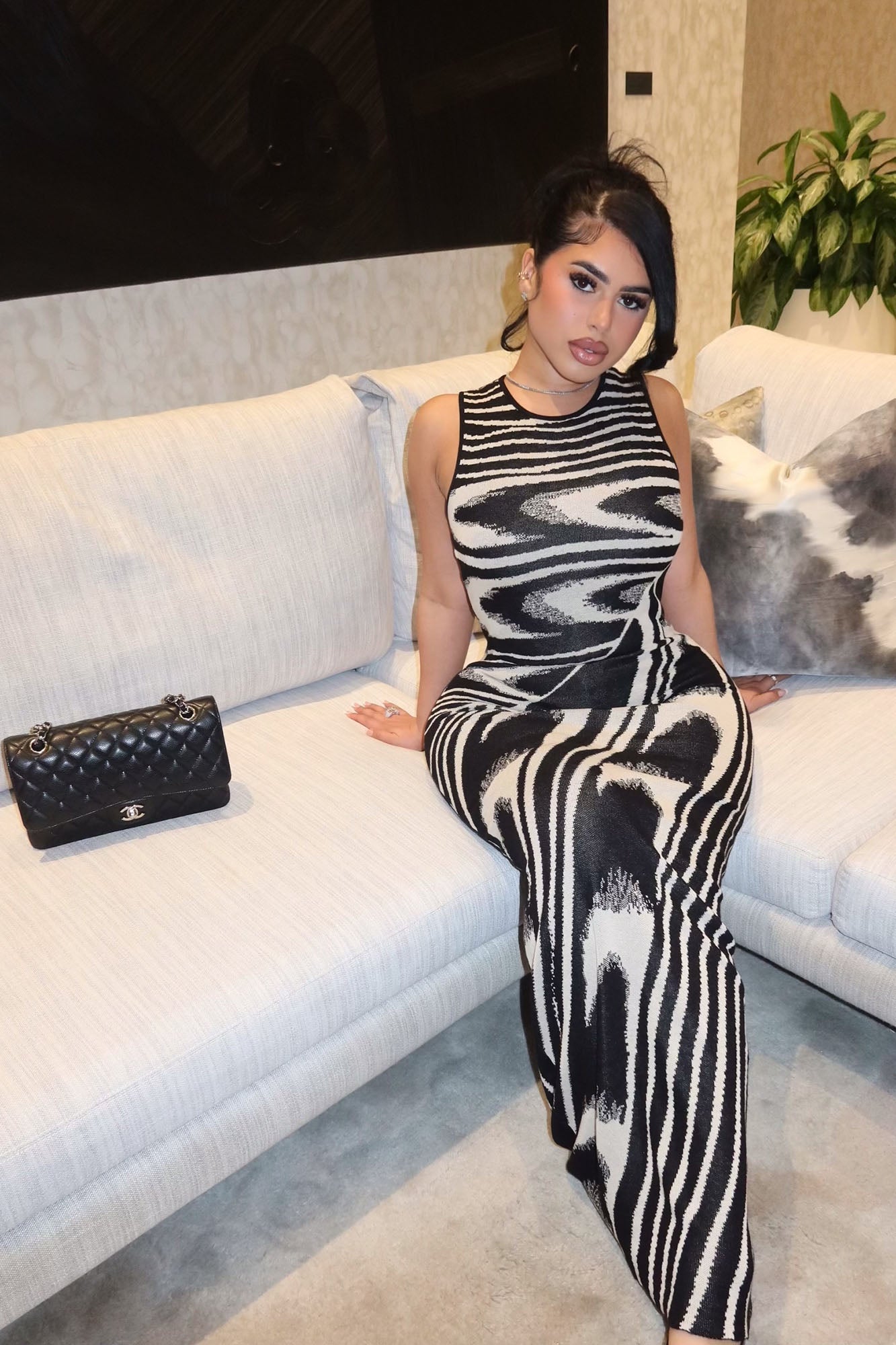 Kira Maxi Dress - Black/White