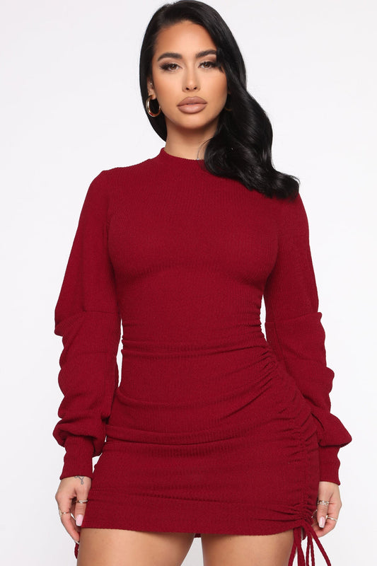 Gathered Dress My Darling - Bordeaux