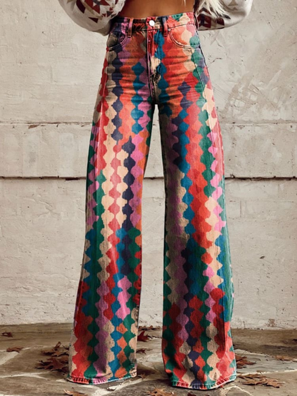 NADINA - BOHEMIAN WIDE-LEG TROUSERS