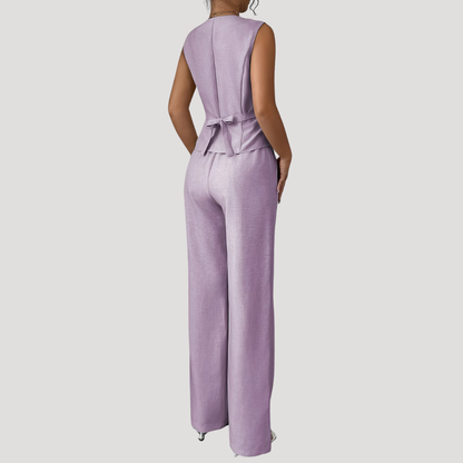 Women’s Elegant Tailored Waistcoat Trouser Co Ord Set