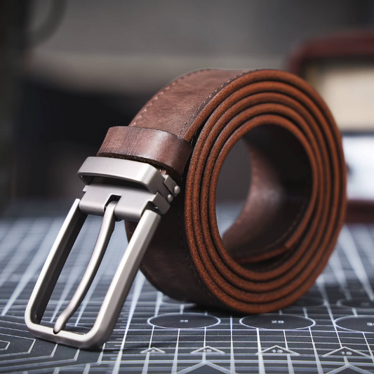 The Full Grain Leather Buckhorn Belt
