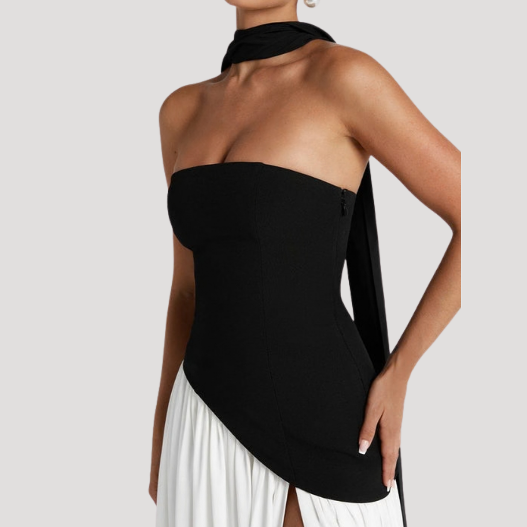 Elegant Strapless Pleated Maxi Dress for Prom and Evening Events