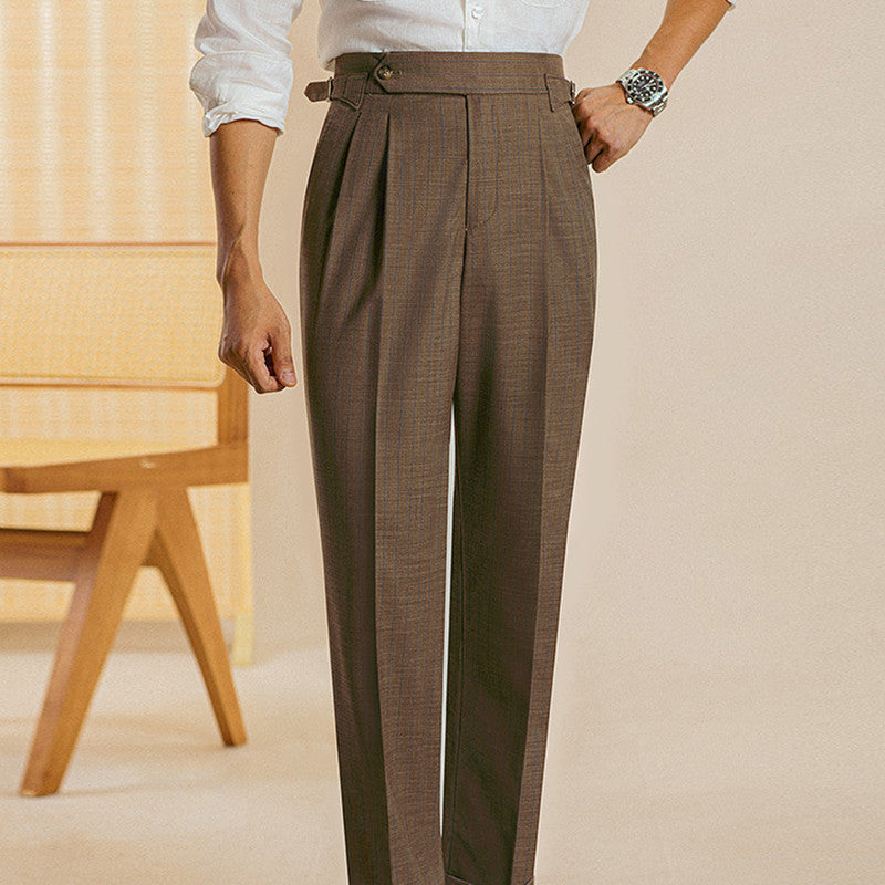 Pleated Striped Trousers "Cassis" Limited Edition