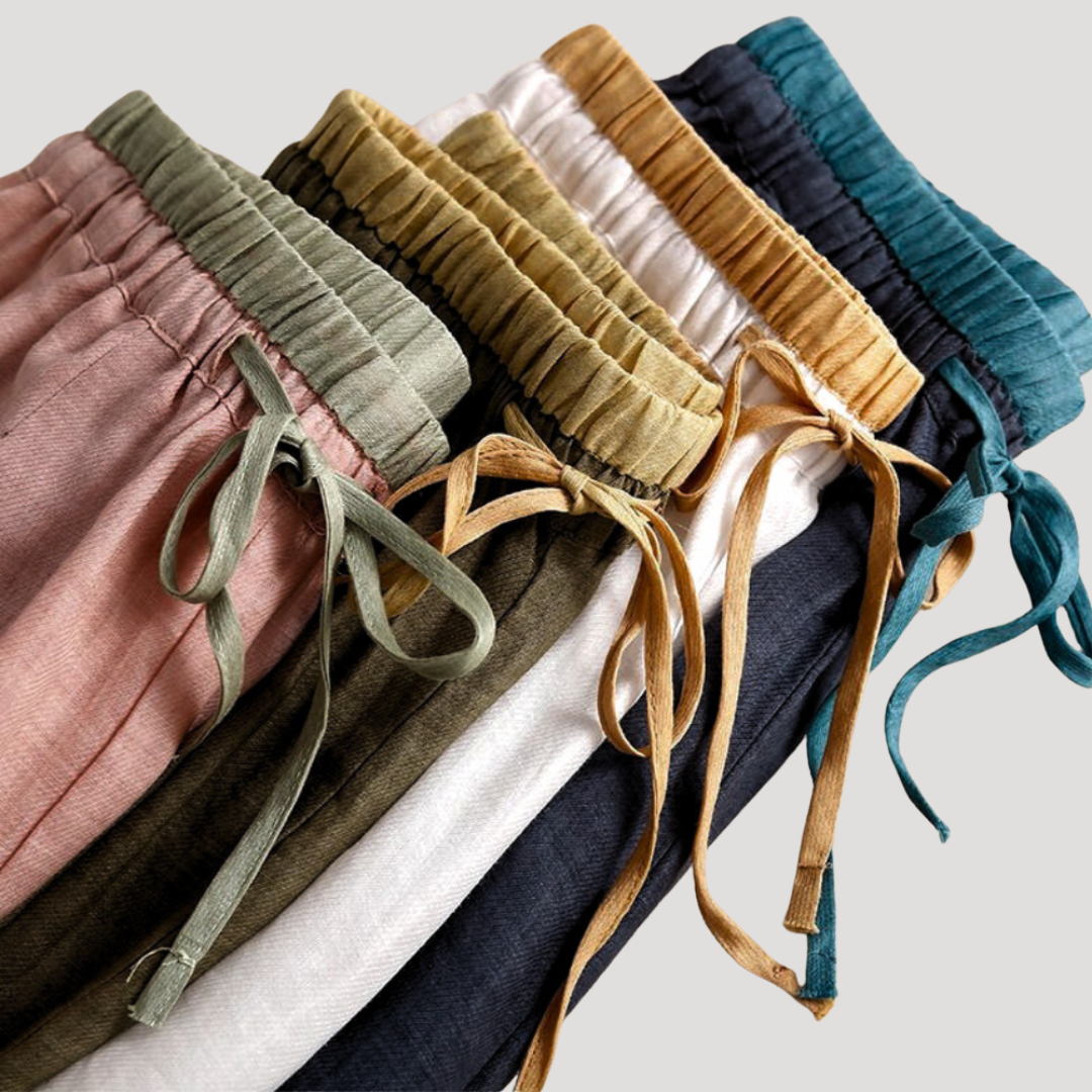 Women’s Linen Wide Leg Drawstring Trousers