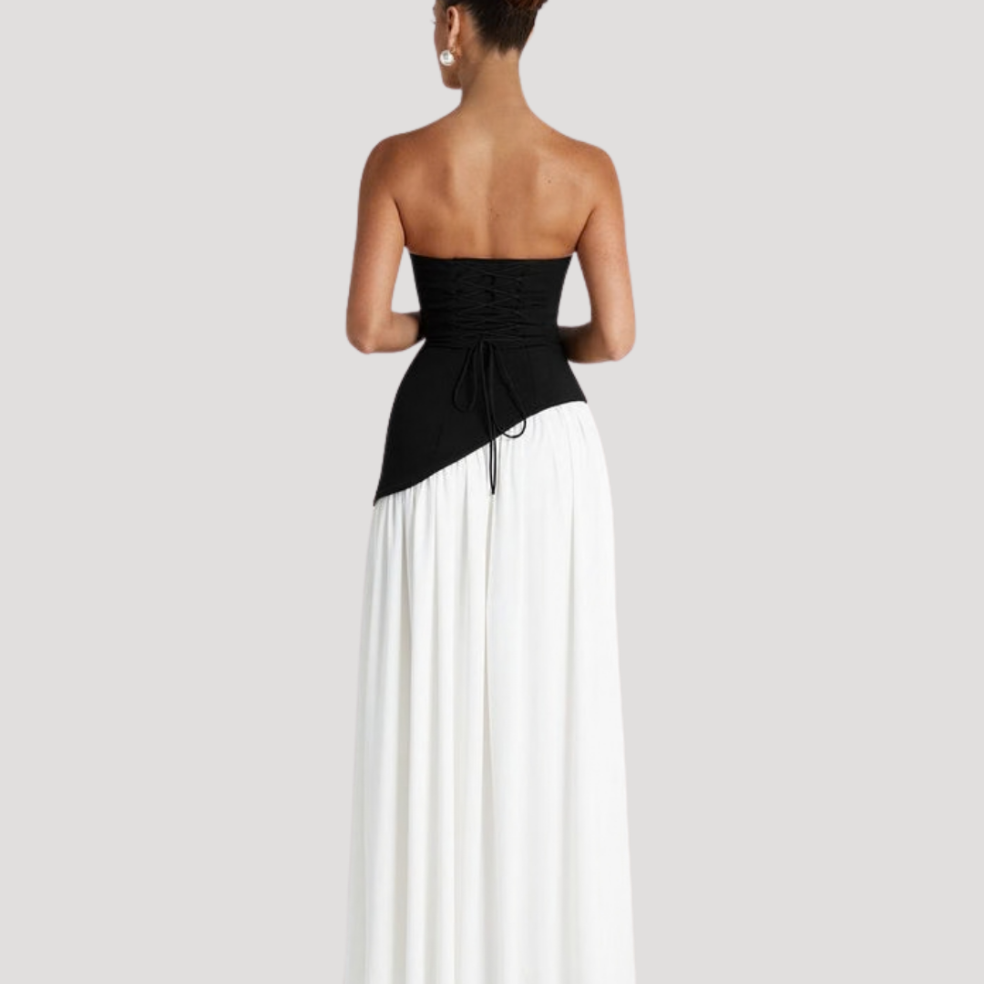 Elegant Strapless Pleated Maxi Dress for Prom and Evening Events