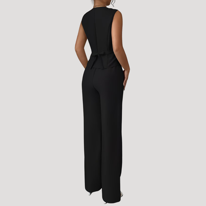 Women’s Elegant Tailored Waistcoat Trouser Co Ord Set