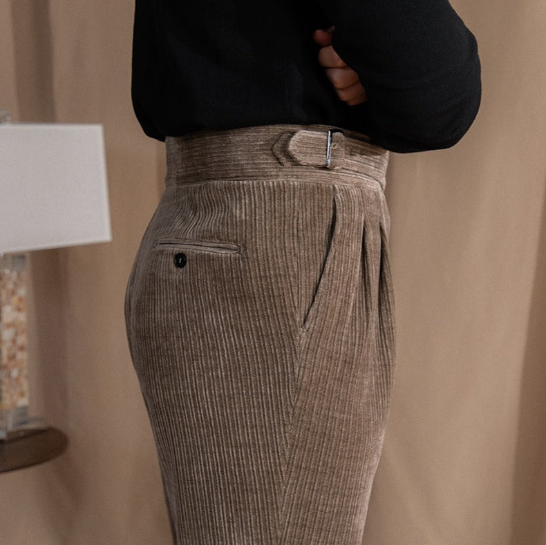 Catania Double Pleat Gurkha Trousers in Corduroy