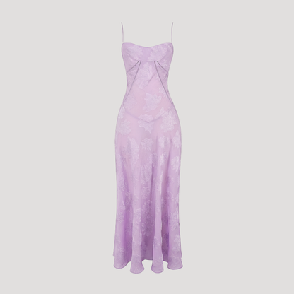 Lace Maxi Dress – Spaghetti Strap Fitted Design – Evening Wear