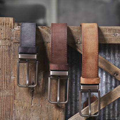 The Full Grain Leather Buckhorn Belt
