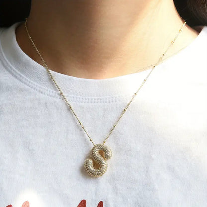 Initial letter bubble necklace