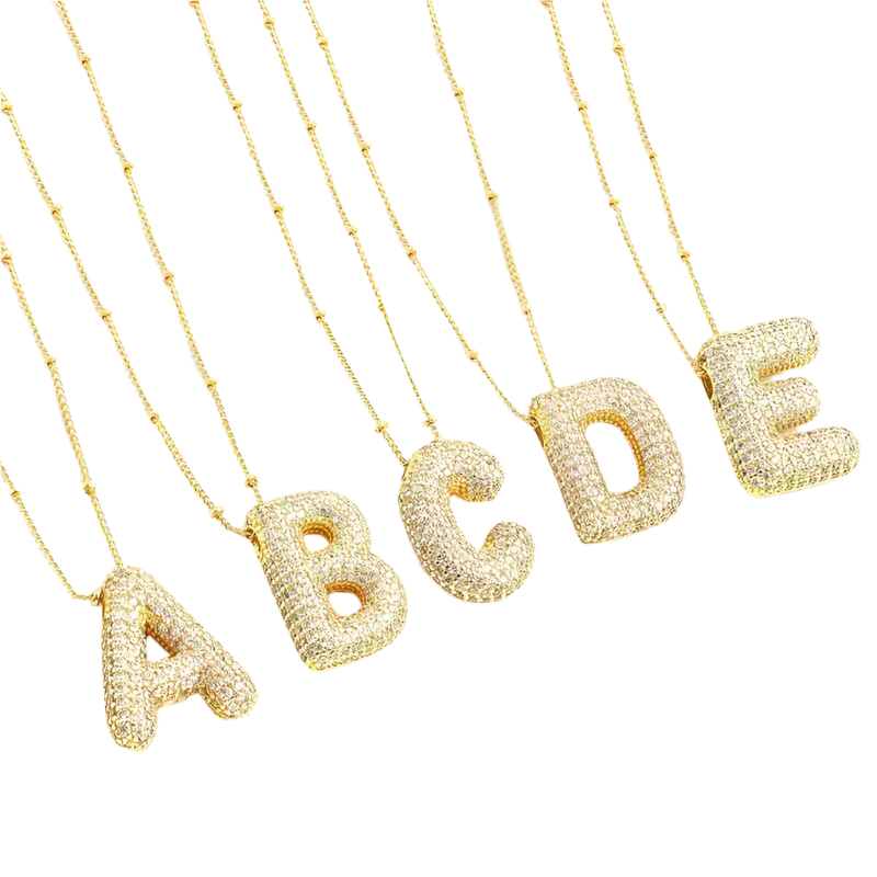 Initial letter bubble necklace