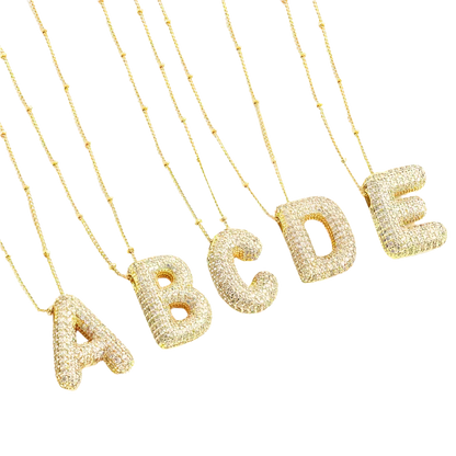 Initial letter bubble necklace
