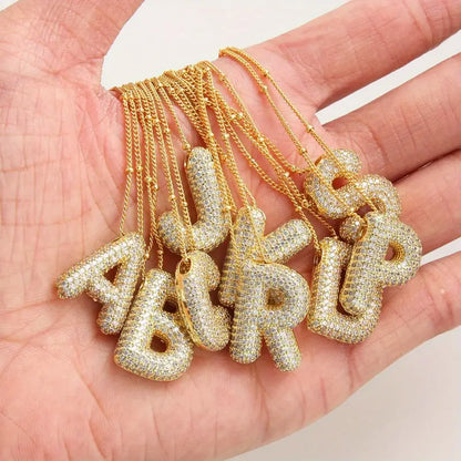 Initial letter bubble necklace