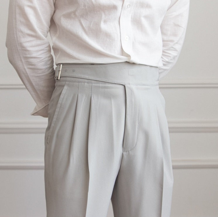 Gurkha Capri Pleated Straight Trousers