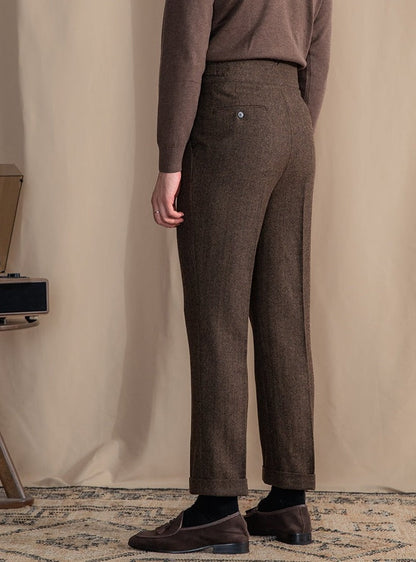 Gurkha Pleated Trousers in Modena Wool Blend