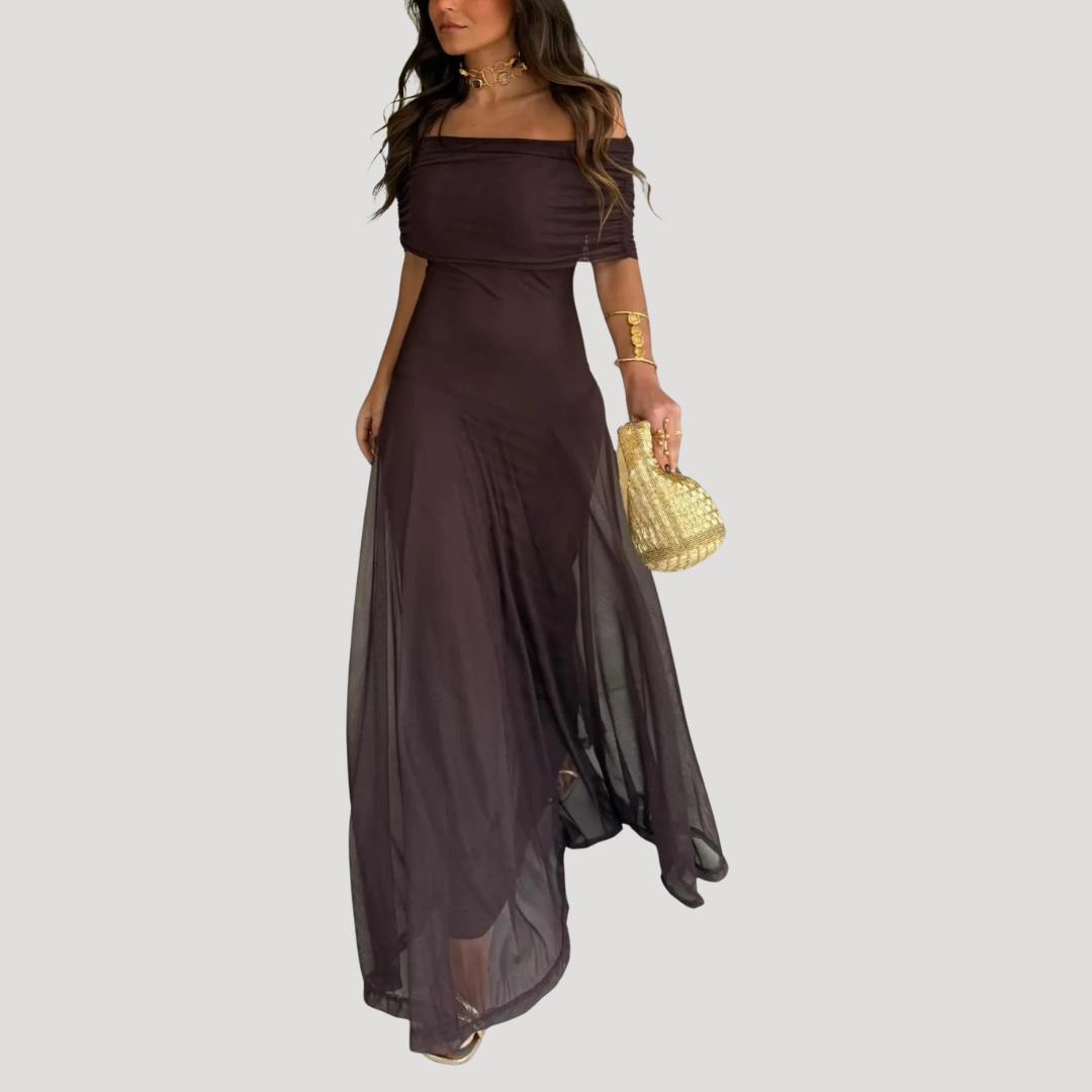 Women’s Elegant Off Shoulder Evening Maxi Dress