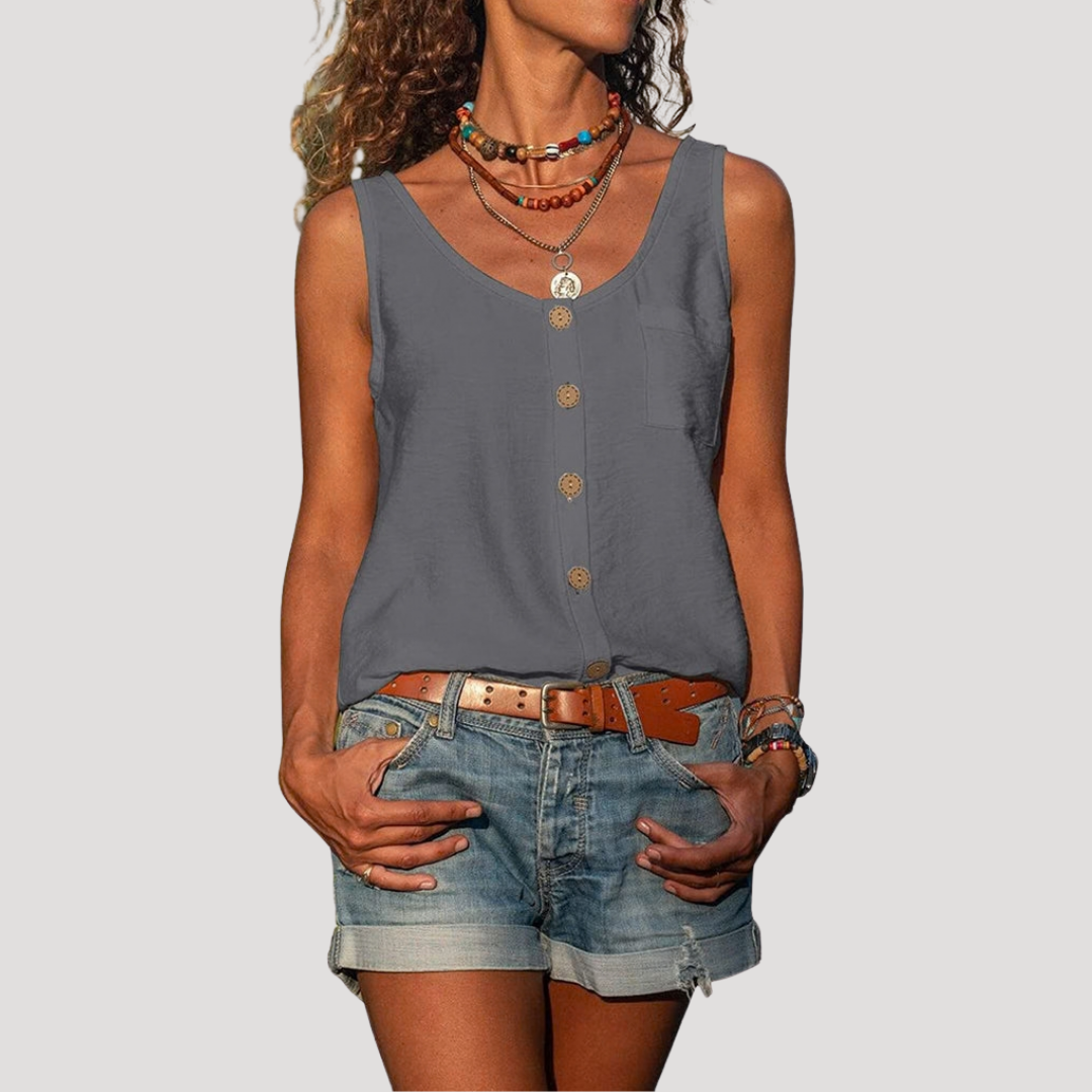 Women’s Effortless Button Front Tank Top