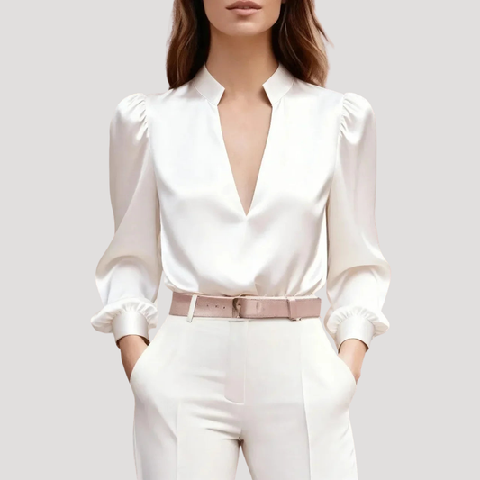 Women’s Long Sleeve Elegant V Neck Blouse