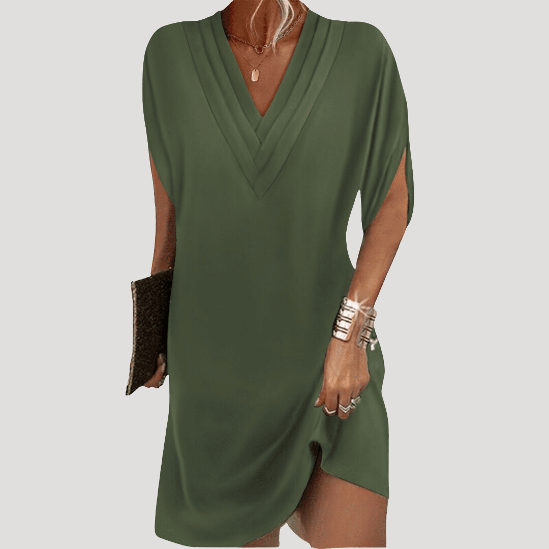Casual Mini Dress with V-Neck for Evenings and Outings