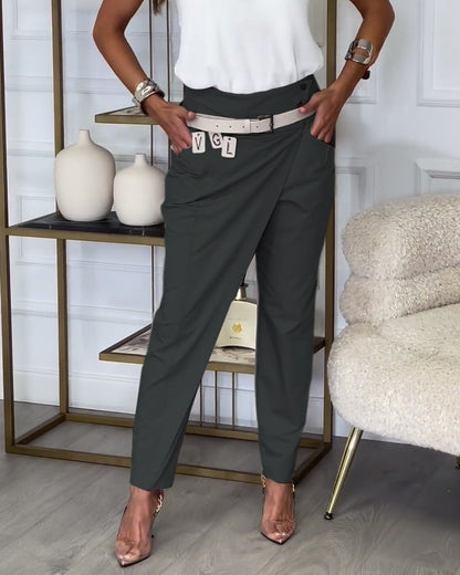 Sybille - Patchwork Trousers with Belt