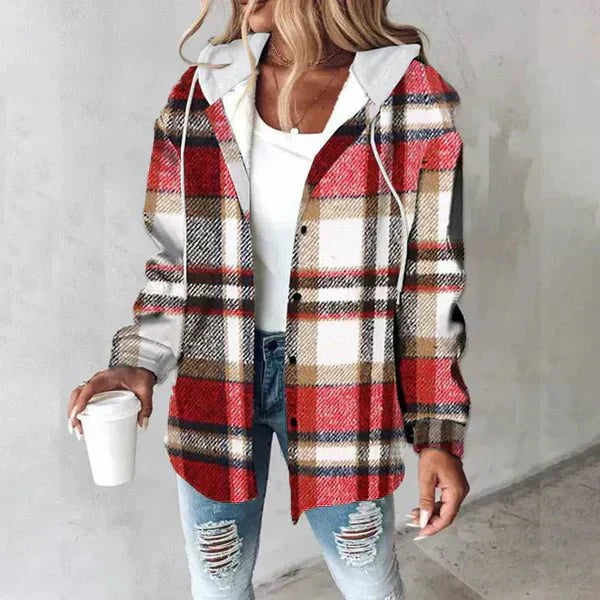 Lorenza | Checked Hooded Jacket