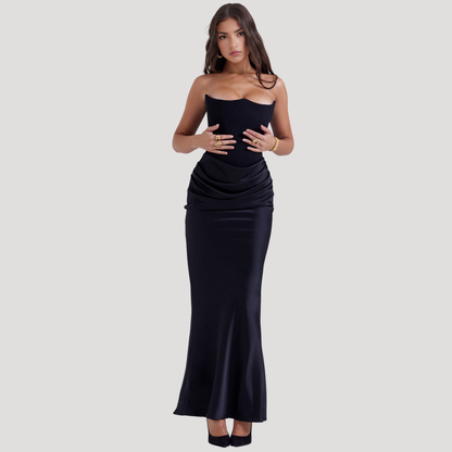 Women’s Elegant Strapless Evening Maxi Dress