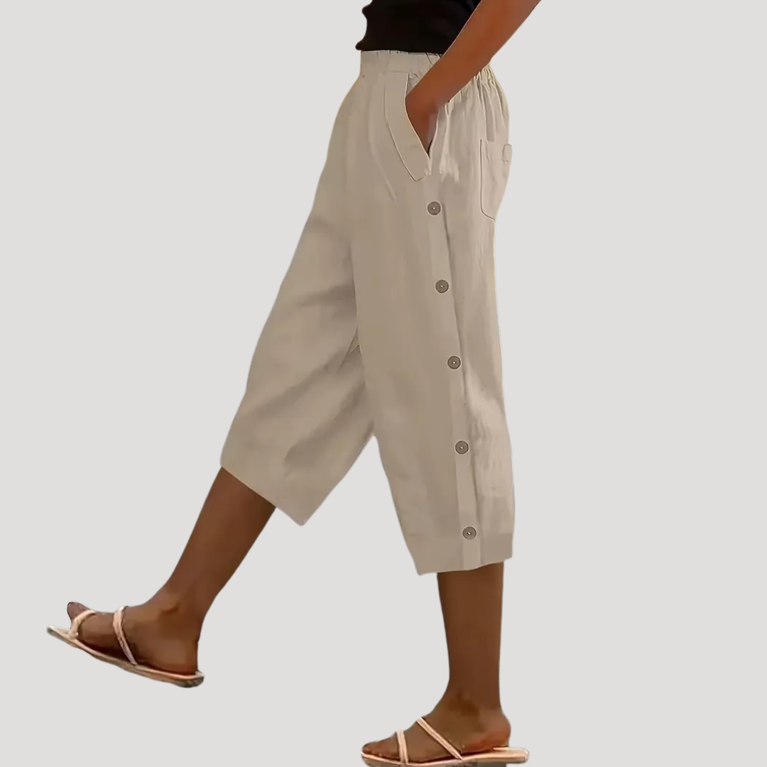 Women’s Casual Cropped Wide Leg Trousers