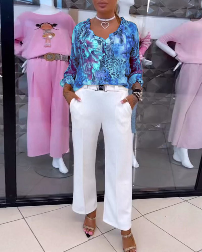 Elsie | Floral Blouse with V-Neck