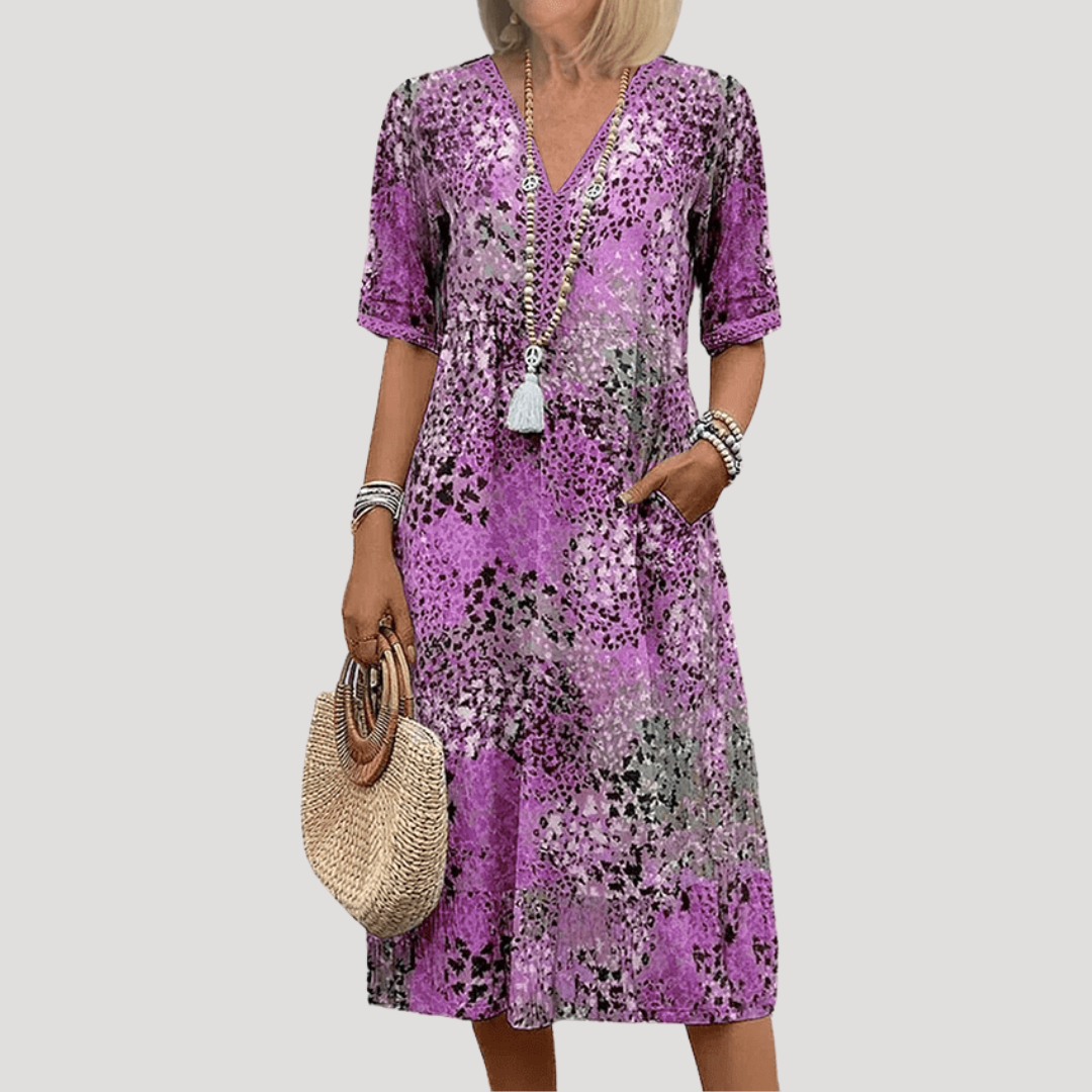 Floral Midi Beach Dress with Relaxed Summer Fit