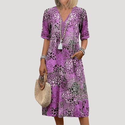 Floral Midi Beach Dress with Relaxed Summer Fit