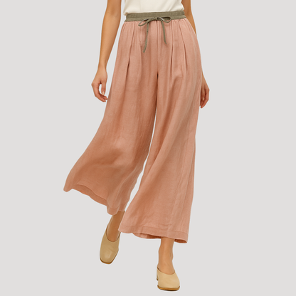 Women’s Linen Wide Leg Drawstring Trousers