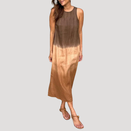 Sleeveless Ombre Midi Shift Dress
