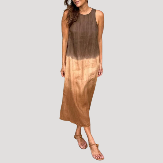 Sleeveless Ombre Midi Shift Dress