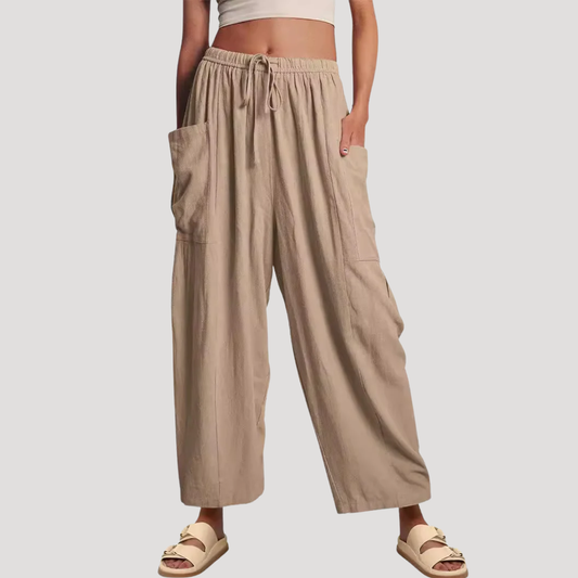 Women’s Easy Wear Wide Leg Drawstring Trousers