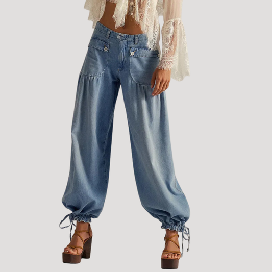 Women’s Baggy Tapered Cuffed Jeans