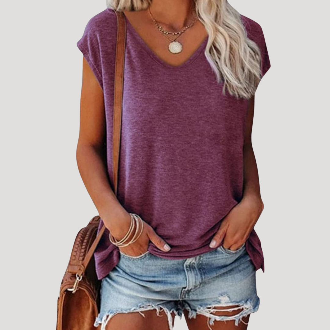 Women’s Relaxed Fit V-Neck Summer Top