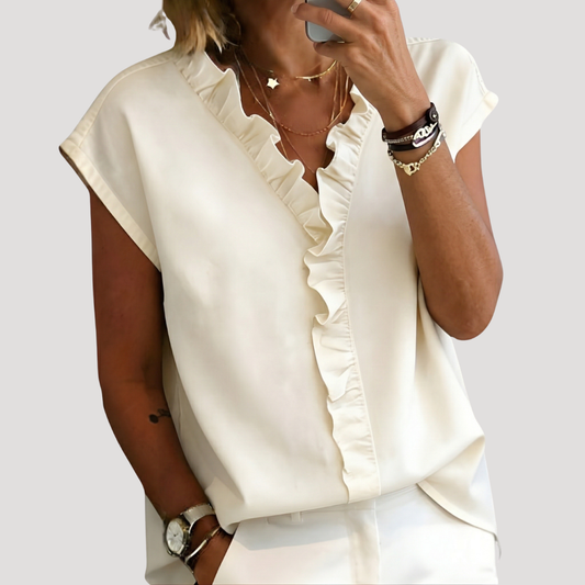 Women’s Elegant Sleeveless Ruffle Blouse