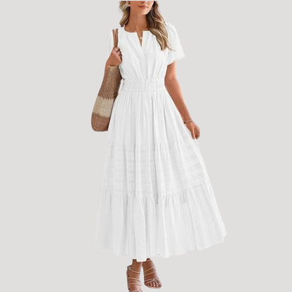 Timeless Tiered Maxi Dress with Short Sleeves
