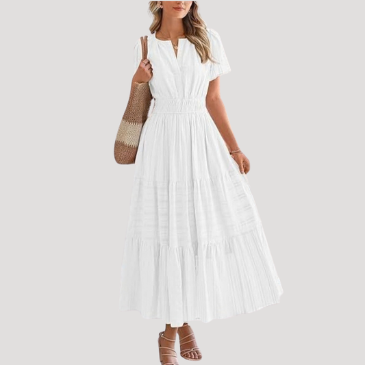 Timeless Tiered Maxi Dress with Short Sleeves
