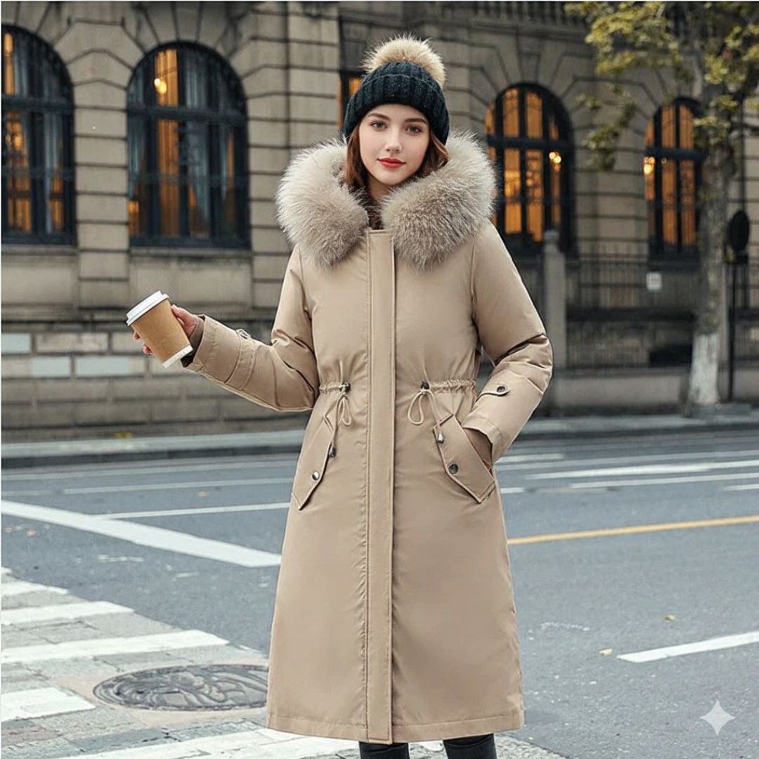 Fionna – Women's Winter Jacket with Hood and Soft Faux Fur Collar