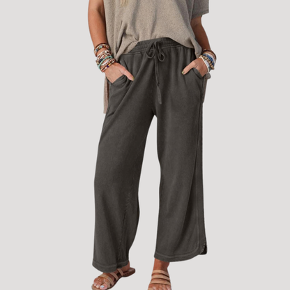 Women’s Relaxed Drawstring Wide-Leg Trousers