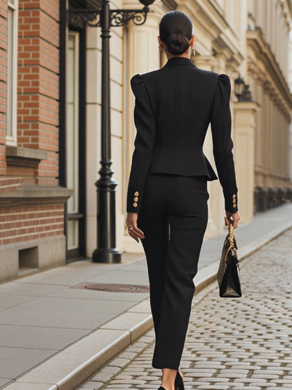 Steffie - Slim Zip Pleated Suit