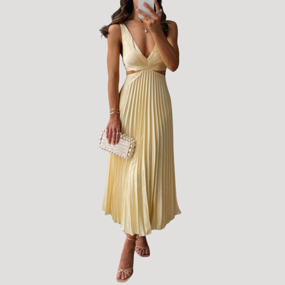 Pleated Midi Summer Party Dress