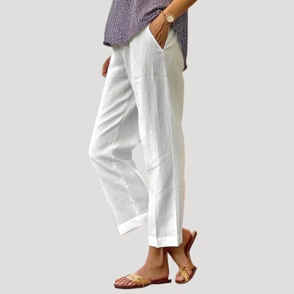 Women Linen Wide-Leg Summer Trousers