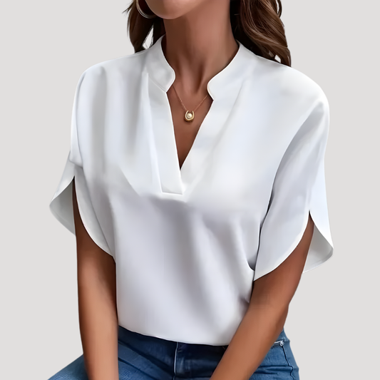 Women's Effortless Split-Neck Flowy Sleeve Blouse