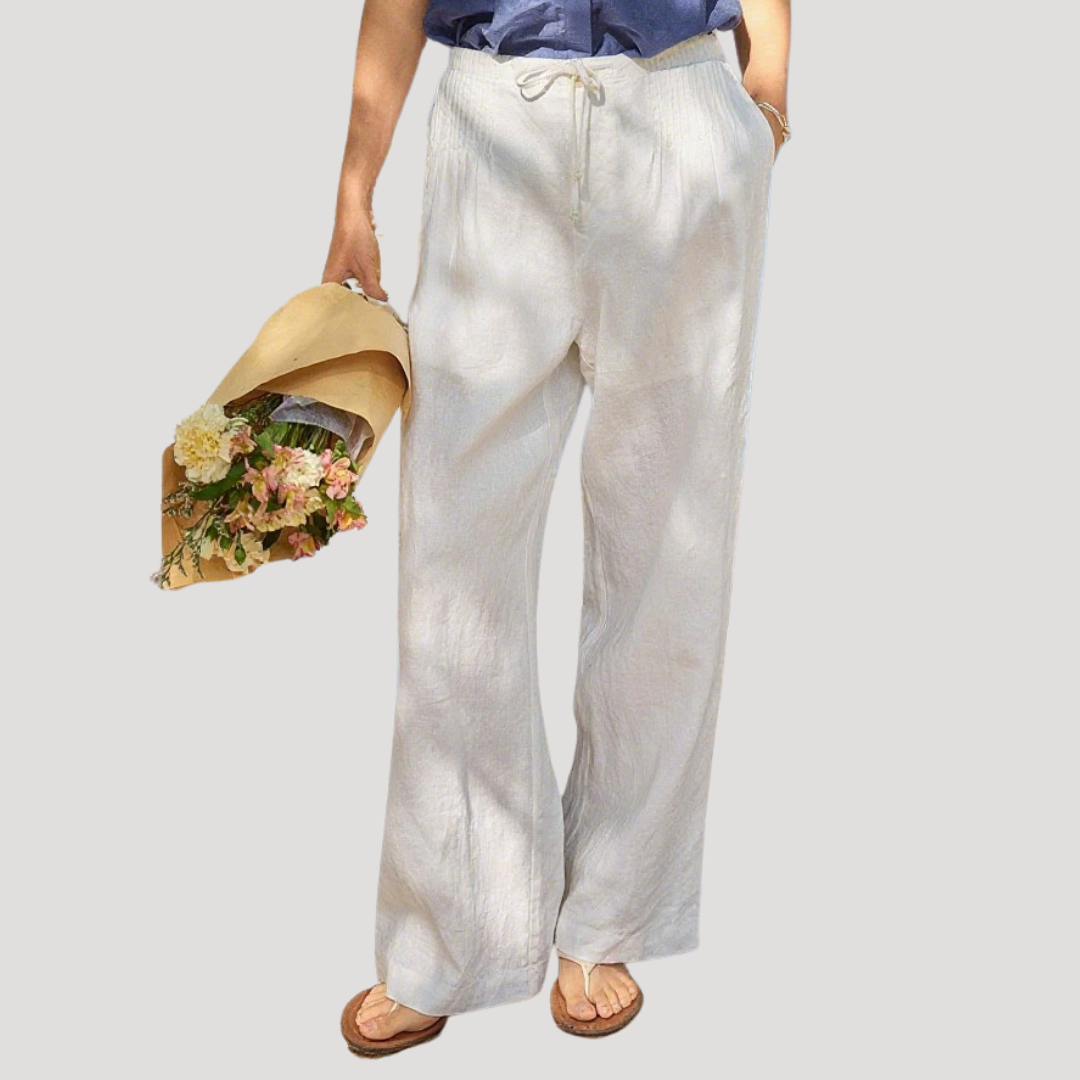 Women’s Wide Leg Cotton Linen Trousers